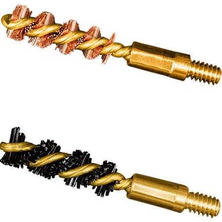 Otis FG317NB Bore Brush Set  17 HMR/177 Cal/177 WSM 5-40" Thread 1" Long Bronze/Nylon Bristles 2 Per Pkg