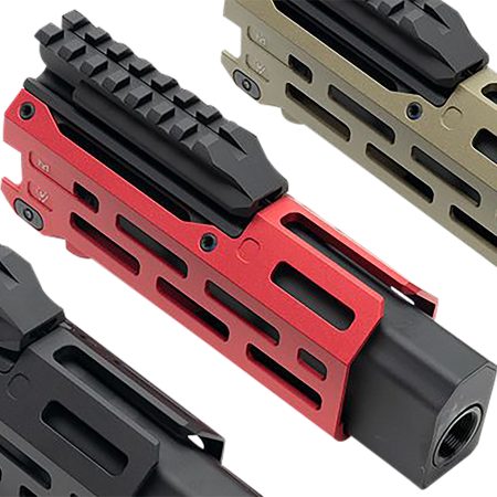 Strike Industries CEVOHG6RED Strike 6" M-Lok Red Aluminum with Faux Suppressor for CZ Scorpion EVO (7.72" Barrel Length)