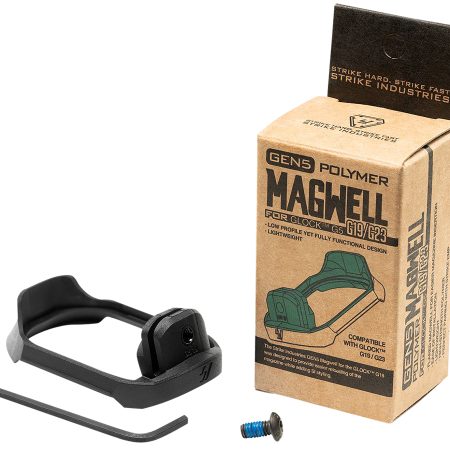 Strike Industries G5MAGWELL19 Flared Magwell  9mm Luger/40 S&W Compatible w/Glock 19/23 Gen5, Black Polymer