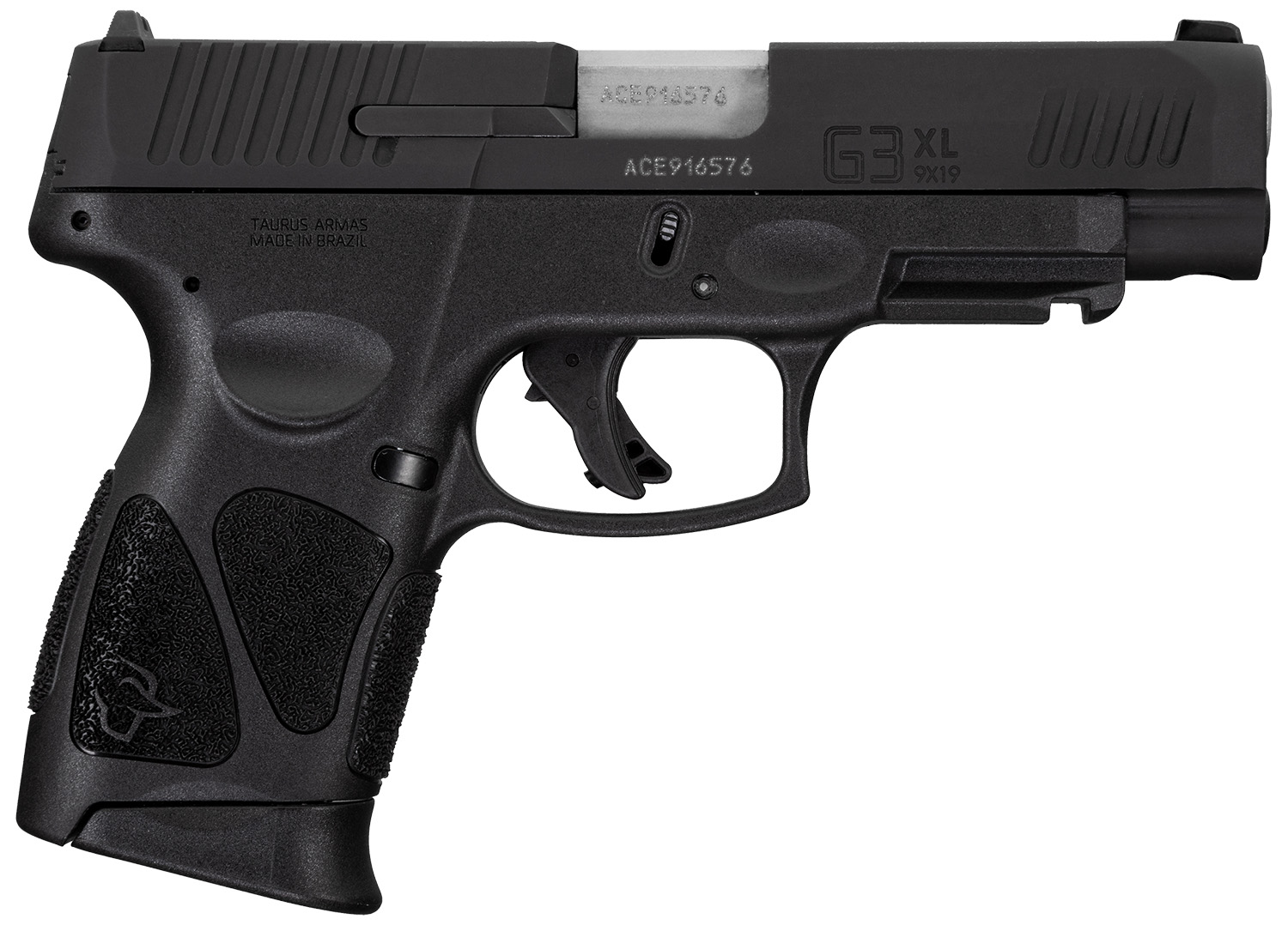 Taurus 1G3XLSR9041 G3XL Compact Frame 9mm Luger 12+1 4" Matte Stainless Steel Barrel, Matte Black Tenifer Serrated Steel Slide, Black Polymer Frame w/Picatinny Rail, Black Polymer Grip, Right Hand