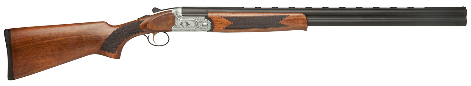 Dickinson LLC GW12W26P Green Wing 12 Gauge 2rd 3" 26" Matte Black Vent Rib Barrel, Engraved Steel Receiver w/Satin Silver Metal Finish, Bead Front Sight, Wood Stock & Ejector