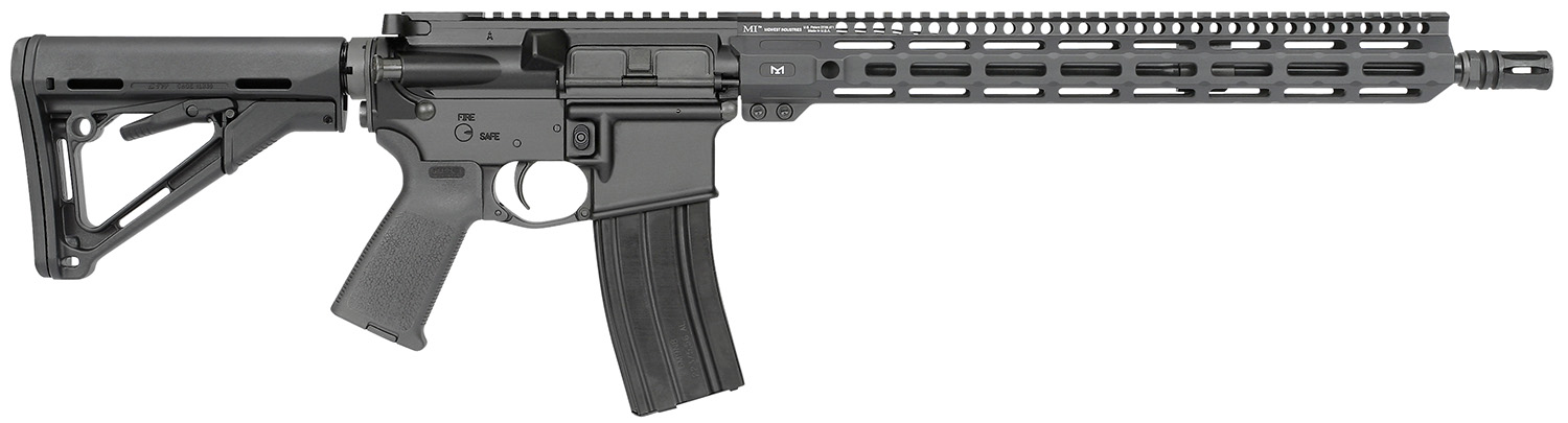 Midwest Industries MIFN16CRM15 Lightweight 223 Wylde 16" 30+1 Black Hard Coat Anodized Rec with 16" M-Lok Black 6 Position Magpul CTR Stock Black Magpul MOE Grip Right Hand