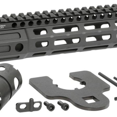 Midwest Industries MINF925 Night Fighter 9.25" M-LOK Black Hardcoat Anodized Aluminum Includes Barrel Wrench, Nut, & 5 Slot Rail
