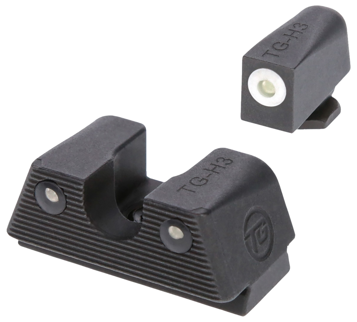 TruGlo TGTG231G1XA Tritium X White Outline Tritium Front/Green Tritium Rear/Black Nitride Fortress Frame, Compatible w/Glock 42/43/43X/48 Except MOS, Front Post/Rear Dovetail Mount