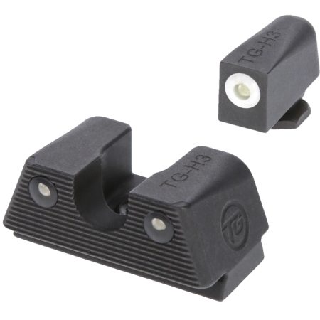 TruGlo TGTG231G1XW Tritium X Low, White Outline Tritium Front/ Green Tritium Rear/Black Nitride Fortress Frame, Compatible w/Most Glock Except MOS, Front Post/Rear Dovetail Mount