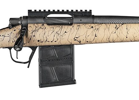 Christensen Arms 8010612000 Ridgeline Scout Full Size 308 Win 4+1, 16" Black Nitride Steel Threaded Barrel, Black Nitride Aluminum Receiver, Tan w/Black Webbing Fixed Sporter Stock