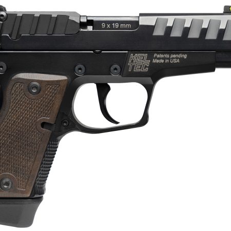 Kel-Tec P15MBLK P15 9mm Luger 15+1 4" Black Steel Barrel, Black Nitride Serrated Steel Slide, Black Anodized Aluminum Frame, American Walnut Grip, Ambidextrous