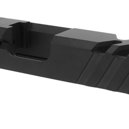 TacFire  Replacement Slide  9mm Luger Graphite Black Cerakote Stainless Steel with Optics Cut & Slide Ports for Glock 17 Gen3