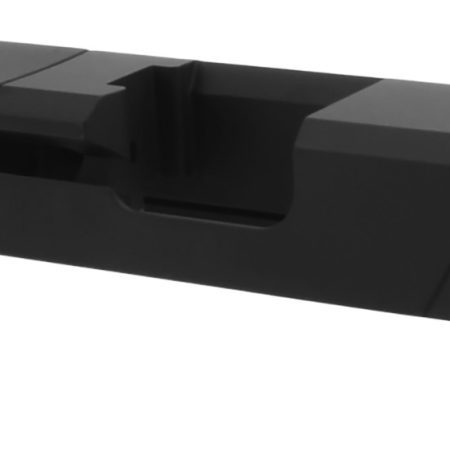 TacFire  Replacement Slide  9mm Luger Graphite Black Cerakote Stainless Steel with Optics Cut & Slide Ports for Glock 26 Gen3