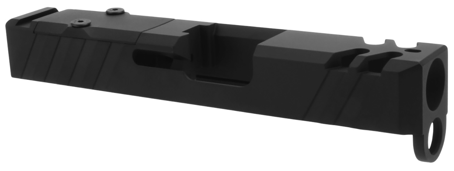 TacFire Replacement Slide 9mm Luger Graphite Black Cerakote Stainless Steel with Optics Cut & Slide Ports for Glock 26 Gen3