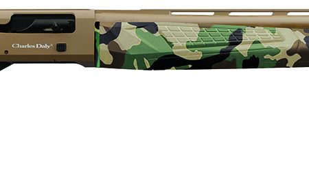 Charles Daly 930328 601  12 Gauge 4+1 3" 28" Vent Rib Barrel, Flat Dark Earth Finish Aluminum Receiver, Woodland Camo Synthetic Stock, Includes 3 Choke Tubes