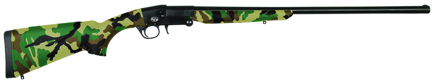 Charles Daly 930336 101 Full Size 410 Gauge Break Open 3" 1rd 26" Blued Steel Barrel & Receiver, Fixed Woodland Camo Synthetic Stock
