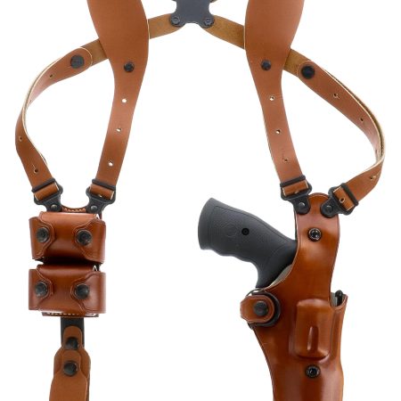 Galco VHS4104 VHS 4.0 Shoulder System Vertical Ambidextrous, Size Fits Chest Up To 56", Tan Leather, Fits L Frame S&W Model 686 (4" Barrel)