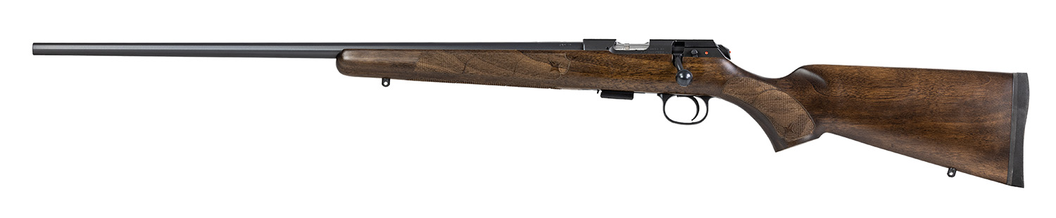 CZ-USA 02390 CZ 457 American Full Size 22 LR 5+1 24" Black Nitride Black Nitride Steel Receiver Turkish Walnut Fixed American Style Stock Left Hand
