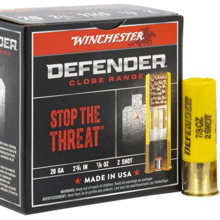 Winchester Ammo S202PD25 Defender  20Gauge 2.75" 7/8oz 2Shot 25 Per Box/10 Case