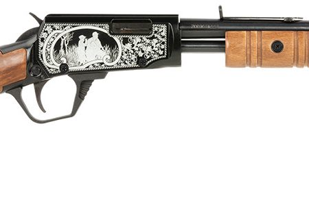 Rossi RP22181WDEN16 Gallery  Full Size 22 LR 15+1, 18" Polished Black Steel Barrel Polished Black w/Father And Son Hunting Scene Engraving Steel Receiver, Hardwood Fixed Stock, Right Hand