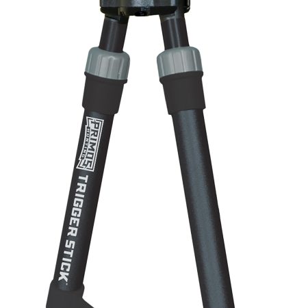 Primos 65825 Trigger Stick  Bipod made of Steel with Black & Gray Finish, QD Swivel Stud Attachment Mount Type & Short Height (Clam Package)