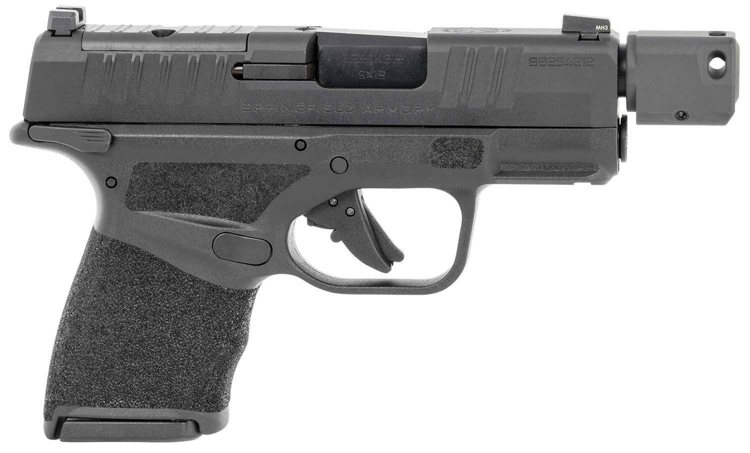 Springfield Armory HC9389BTOSPMSLC Hellcat Micro-Compact OSP 9mm Luger 3.80" Threaded/Compensated 10+1, Black, Polymer Frame, Serrated/Optic Cut Slide, Manual Safety