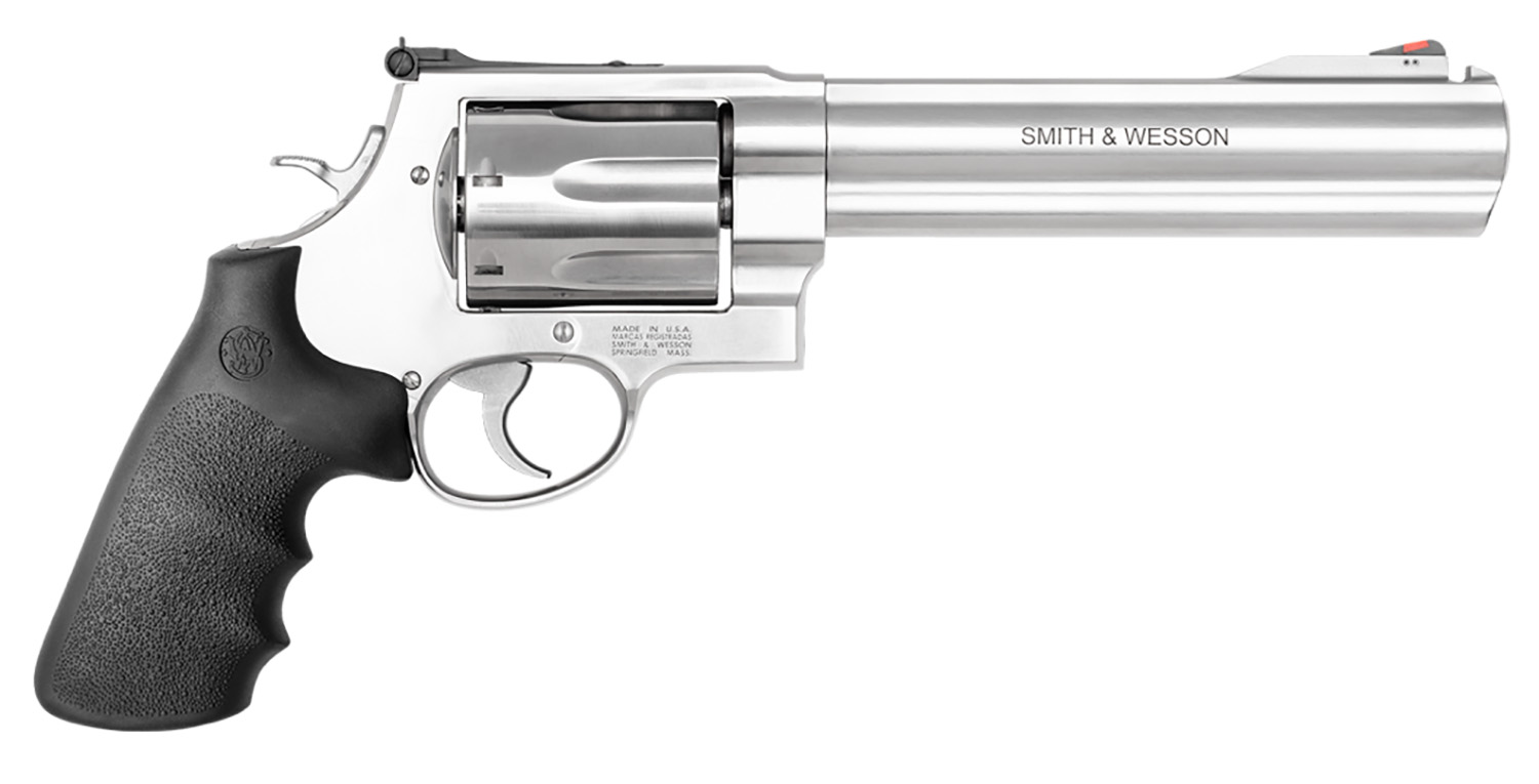 Smith & Wesson 13331 Model 350 X-Frame 350 Legend 7 Shot 7.50" Satin Stainless Steel Barrel, Cylinder & Frame, Black Finger Grooved Grip, Internal Lock Safety, Exposed Hammer