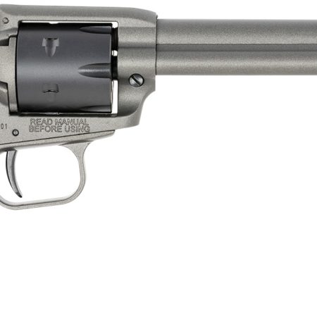 Heritage Mfg RR22C6 Rough Rider  22 LR 6 Shot. 6.50" Tungsten Gray Cerakote Steel Barrel & Frame, Black Satin Cylinder, Black Star Polymer Grip, Hammer/Thumb Safety, Exposed Hammer