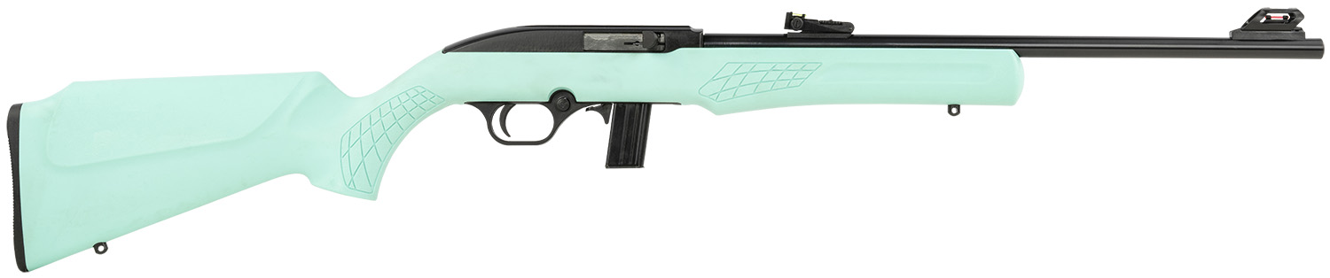 Rossi RS22L1811TL RS22 Full Size 22 LR 10+1 18" Matte Black Steel Barrel, Matte Black Grooved Aluminum Receiver, Teal Synthetic Fixed Stock
