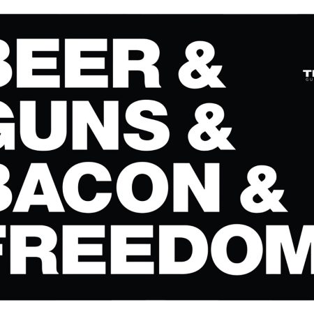 TekMat TEKR17BGBF Cleaning Mat Black/White Rubber 11"x17" "Beer & Guns & Bacon & Freedom"