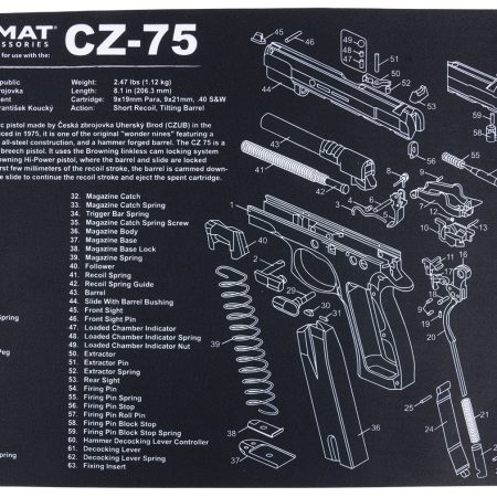 TekMat TEKR17CZ75 CZ 75 Cleaning Mat Black/White Rubber 11"x17" CZ-75 Parts Diagram