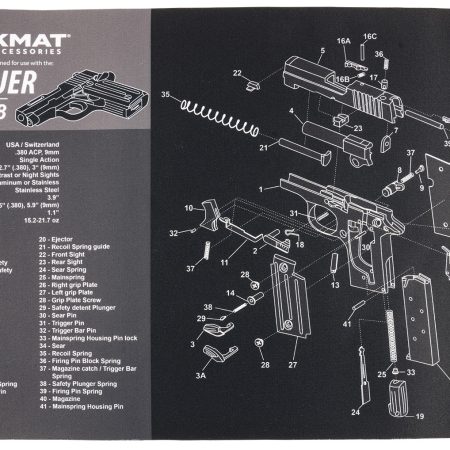 TekMat TEKR17SIGP238 Sig Sauer P238 Cleaning Mat Black/Gray Rubber 11"x17" Sig P238 Parts Diagram