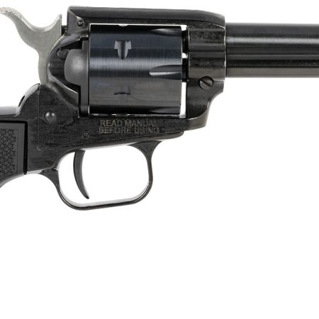 Heritage Mfg RR22B4PG Rough Rider 22 LR 6 Shot, 4.75" Black Steel Barrel, Black Cerakote Zinc Alloy Frame, Black Cerakote Cylinder, Black Polymer Grip, Hammer/Thumb Safety, Exposed Hammer