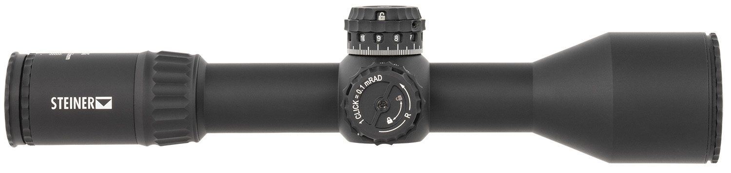 Steiner 5119 T6Xi Black 3-18x56mm 34mm Tube Illuminated SCR2 MIL Reticle First Focal Plane Features Throw Lever