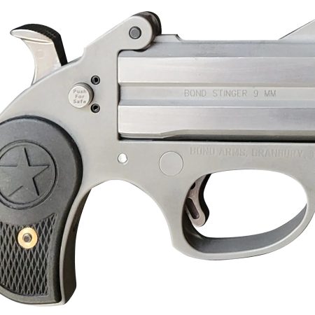 Bond Arms BASRS Stinger 38 Special 2 Shot 3" Rough Matte Stainless Steel Barrel & Frame, Black Rubber Grips