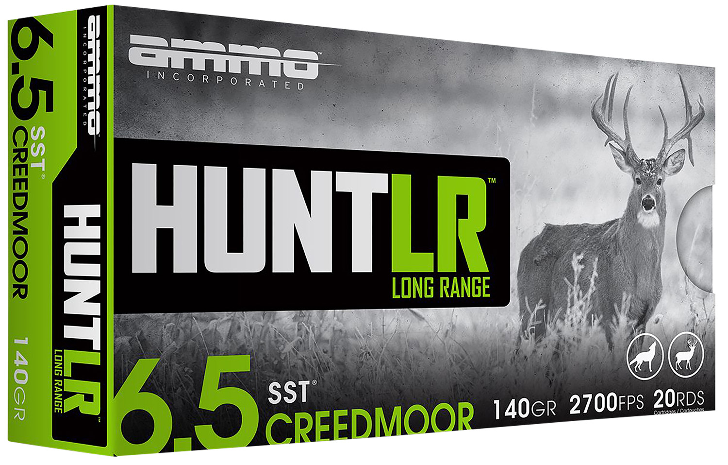 Ammo Inc 65CM140SSTA20 Hunt Long Range 6.5Creedmoor 140gr Super Shock Tip 20 Per Box/10 Case