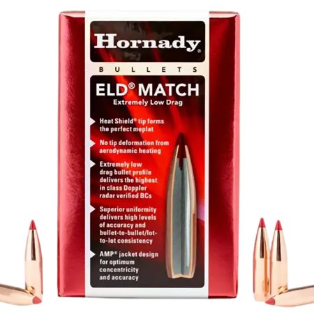 Hornady 2561 ELD Match 25 Cal .257 134 gr Extremely Low Drag Match 100 Per Box/ 15 Case
