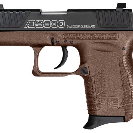 Diamondback DB0100E072 DB380 Gen4 Micro-Compact Frame 380 ACP 6+1, 2.80" Stainless Steel Barrel, Black Nitride Serrated Stainless Steel Slide, Midnight Bronze Polymer Frame w/Beavertail & Grip