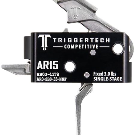 TriggerTech AR0SBS33NNF Competitive  Stainless Flat Single-Stage 3 lbs Fixed for AR-15