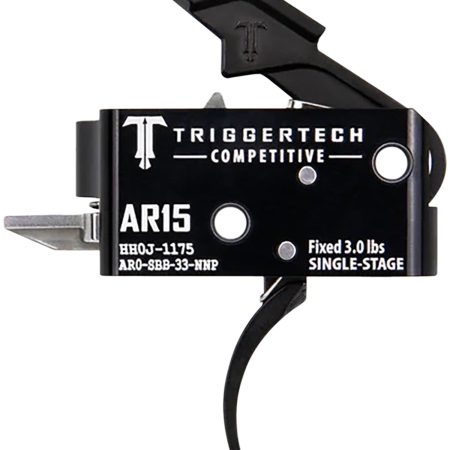 TriggerTech AR0SBB33NNP Competitive Pro Curved Single-Stage 3 lbs Fixed for AR-15