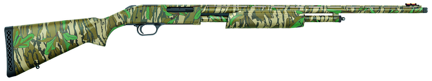 Mossberg 50107 500 Turkey Full Size 410 Gauge Pump 3" 5+1 24" Mossy Oak Greenleaf Vent Rib Barrel, Mossy Oak Greenleaf Optic Ready Receiver, Fixed Mossy Oak Greenleaf Synthetic Stock, Right Hand