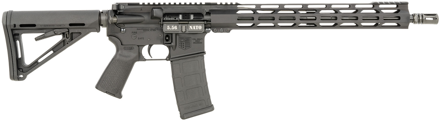 Diamondback DB1717K005 DB15 5.56x45mm NATO 30+1 16", Black, Magpul Carbine Stock & MOE Grip, 15" M-Lok Handgaurd