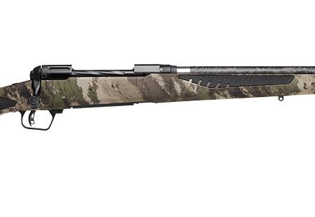 Savage Arms 58029 110 UltraLite 7mm PRC 2+1 22" Threaded Carbon Fiber Wrapped Barrel, Black Melonite Rec, Woodland Camo AccuStock with AccuFit