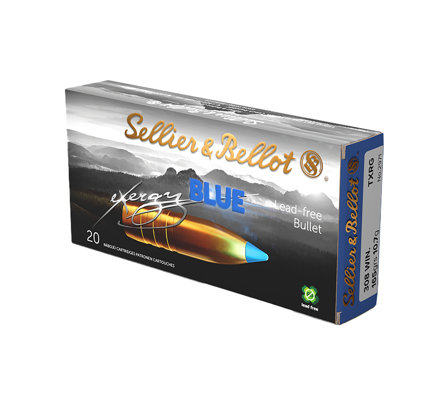 Sellier & Bellot SB308XA eXergy 308Win 165gr TAC EX Blue 20 Per Box/12 Case