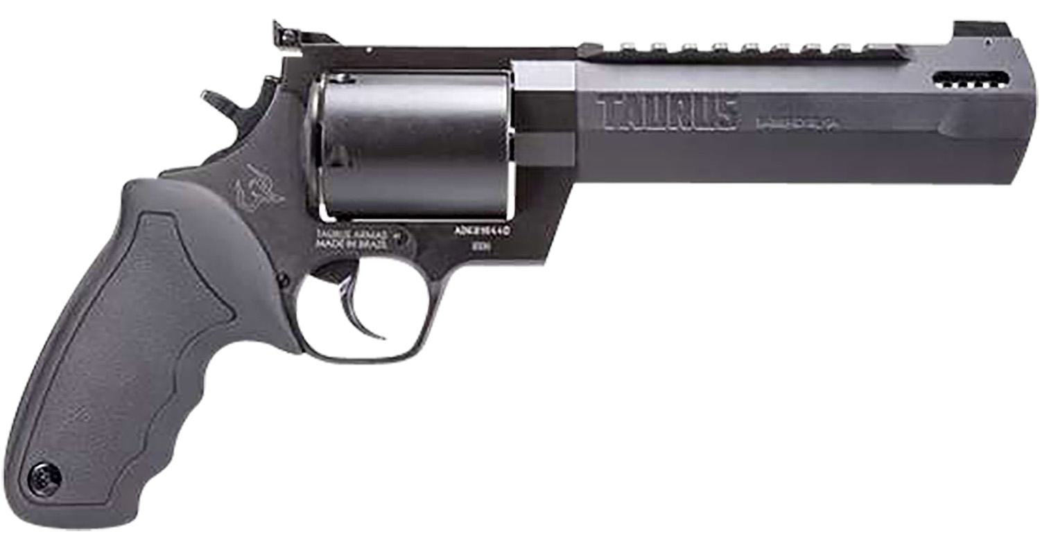 Taurus 2500061RH Raging Hunter Large Frame 500 S&W Mag 5rd 6.75" Black Ported/Target Crown Barrel, Matte Black Oxide Cylinder, Black Steel Frame Black Rubber Grip