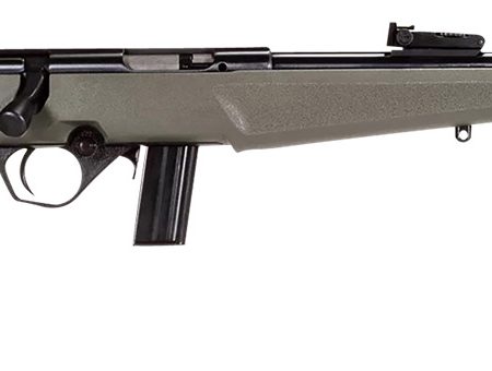 Rossi RB22 Compact 22 LR 10+1, 16" Matte Black Button Rifled Free Floating Steel Barrel, Matte Black Stainless Steel Receiver, OD Green Monte Carlo Stock, Right Hand