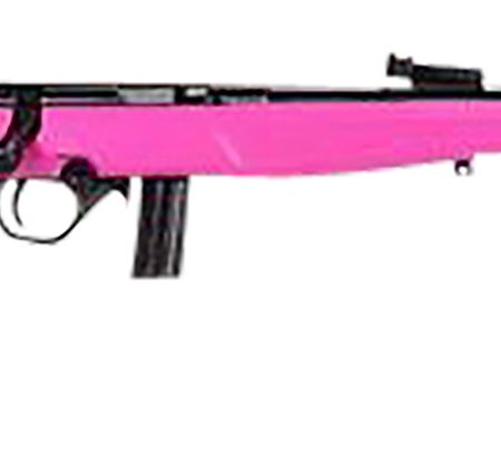 Rossi  RB22  Compact 22 LR 10+1, 16" Matte Black Button Rifled Free Floating Steel Barrel, Matte Black Stainless Steel Receiver, Pink Monte Carlo Stock, Right Hand