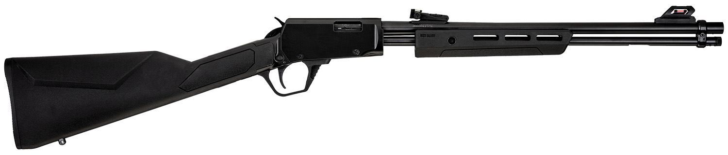Rossi Gallery Pump 22 WMR 12+1 20", Black, Polished Steel Barrel/Rec, Synthetic Stock, Fiber Optic Sights
