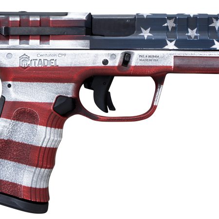 Citadel CITCP9USA Centurion CP9 Compact Frame 9mm Luger 14+1, 4" Black Steel Barrel, American Flag Cerakote Optic Ready/Serrated Steel Slide, Polymer Frame & Grip