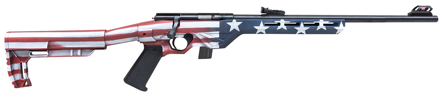 Citadel CIT22LRBLTUSA Trakr 22 LR 10+1 18" Blued Steel Barrel & Receiver, American Flag Synthetic Stock