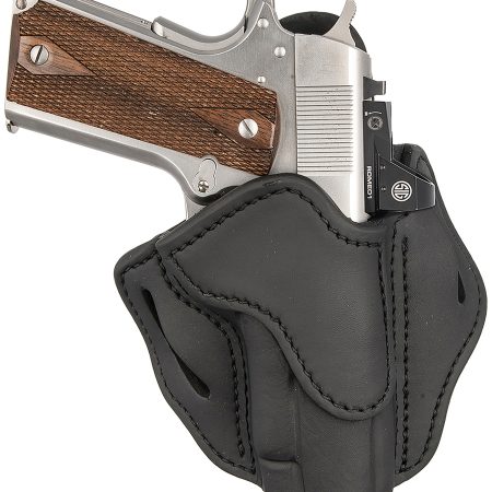 1791 Gunleather ORBH1SSBLR BH1 Optic Ready OWB Stealth Black Leather Belt Slide Fits 4-5" 1911 Right Hand