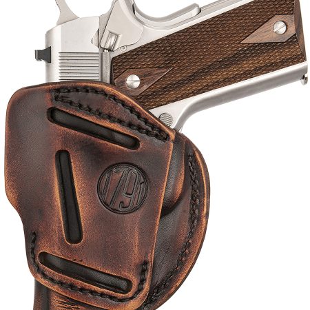 1791 Gunleather 3WH1VTGA 3-Way IWB/OWB Size 01 Vintage Leather Belt Loop Fits 1911 3-4" Ambidextrous Hand
