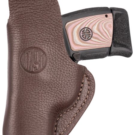 1791 Gunleather FCD1BRWL Fair Chase  IWB Size 01 Brown Leather Deer Hide Belt Clip Fits Ruger LCP 380/S&W Bodyguard Left Hand