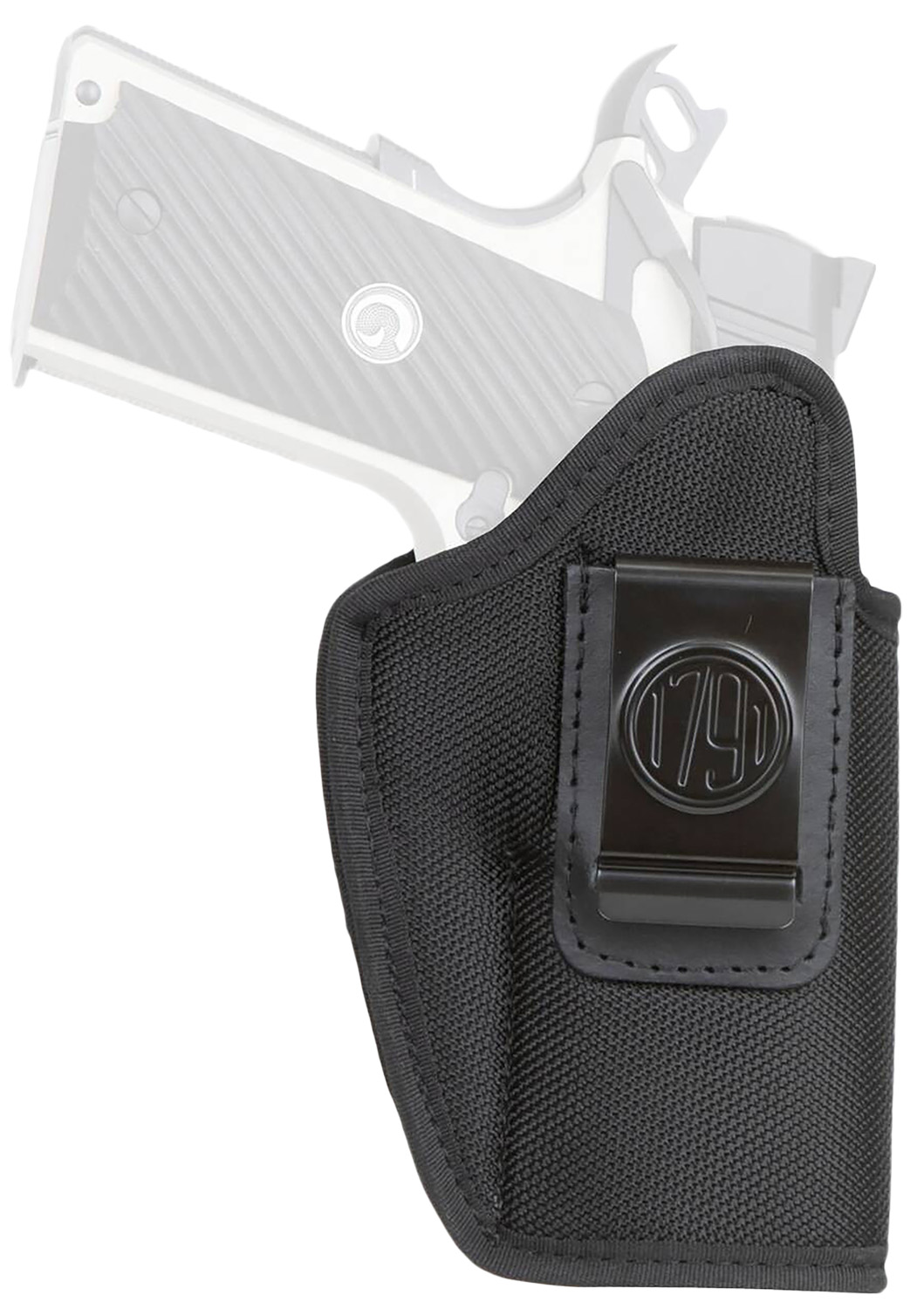 1791 Gunleather PNIWB4BLKL Premium Nylon IWB Size 04 Black Ballistic Nylon Clip-On Left Hand
